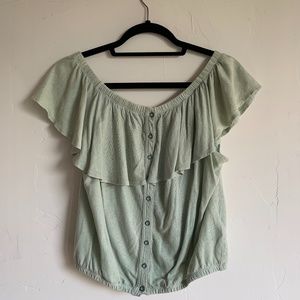 mint off the shoulder free people top